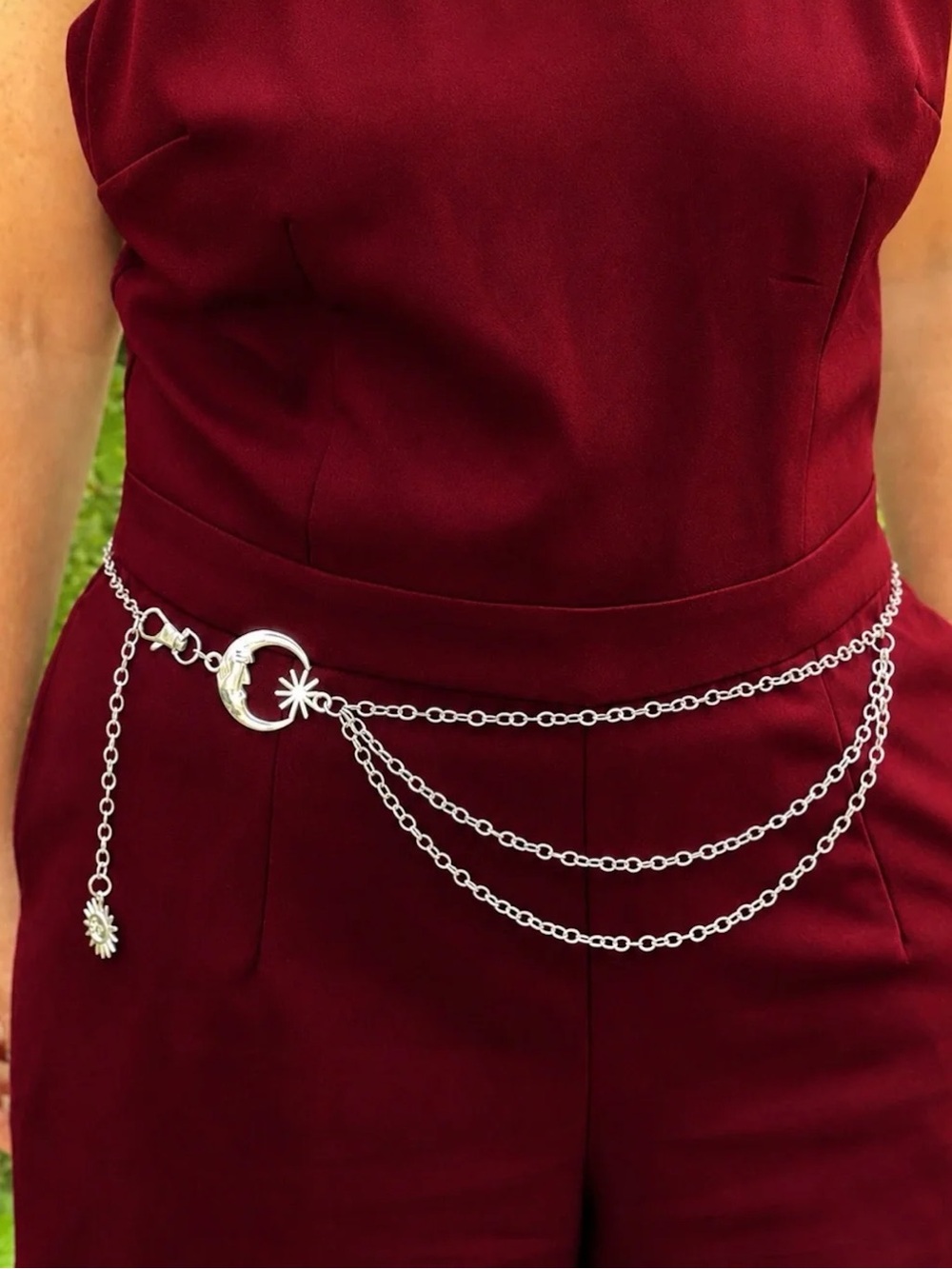 Silver Moon & Star Chain Belt - Women Accessories